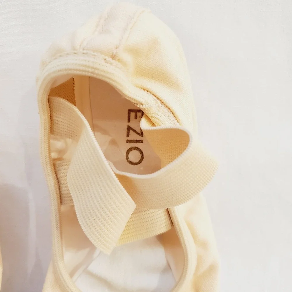 Dance Ballet Shoes‎ Capezio Child 7.5M No Tie Cross Straps Canvas Split Sole